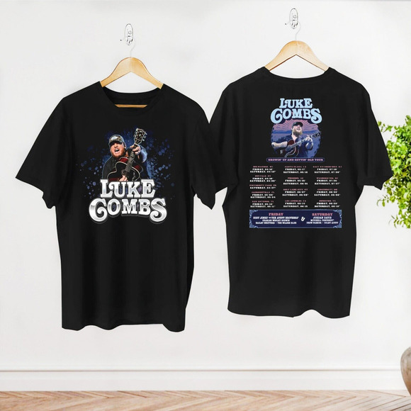Gildan Tops - Lukee Comb 2024 Tour Growing Up And Getting Old 2 sided Tshirt